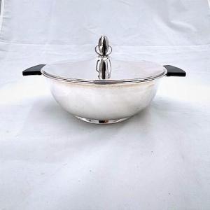 Art Deco Style Danish Silver Bowl With Lid, Signed Carl M Cohr De Fredericia - 1934
