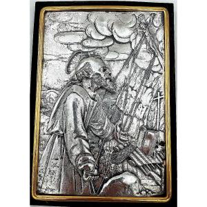 17th-century Silver Plaque Depicting Saint Francis Of Assisi Receiving The Stigmata