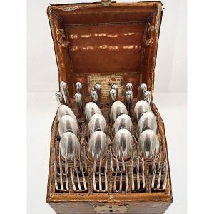 Solid Silver Dessert Cover In Its Case, Late 18th/early 19th Century, Italy, Turin.