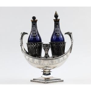 Solid Silver Oil And Vinegar Cruet Service From The Directoire/empire Period, Paris 1798-1809