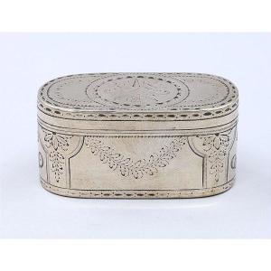 Snuffbox In Solid Silver, Late 18th Century - Liège
