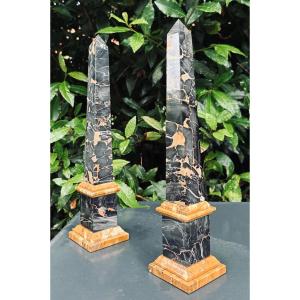 Pair Of Marble Obelisks 1950 Interior Designer Paris Maison Roméo