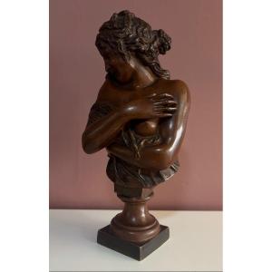 19th Century Bronze Sculpture Signed Houdon