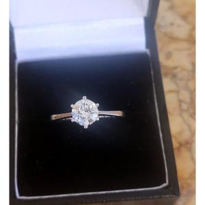 Diamond Solitaire Ring, Brilliant Cut 1.012 Ct, Set In 18ct White Gold