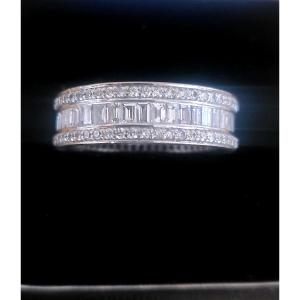 Wedding Ring Set With A Triple Set Of Diamonds (2.89cts) In 750 Gold