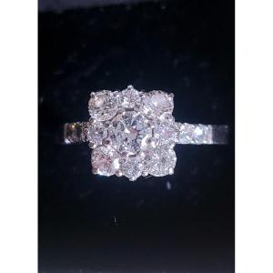 Vintage Art Deco Style Diamond And 18ct Gold Ring