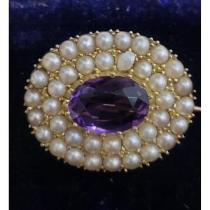 Napoleon 111 Amethyst Brooch/pendant In 15ct Gold