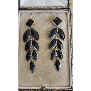 18ct Gold And Jet Earrings, Napoleon 111