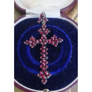 Napoleon Cross 111 Set With Bohemian Garnets 