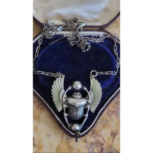 Art Deco Scarab Necklace 