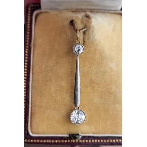 Art Deco Pendant In 18ct Yellow And White Gold 