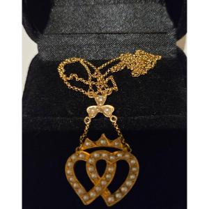 Antique Necklace With Two Hearts, In The Language Of Love