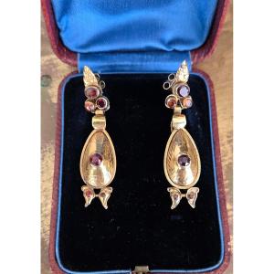 Catalan Hessonite Garnet Earrings In 18k Gold