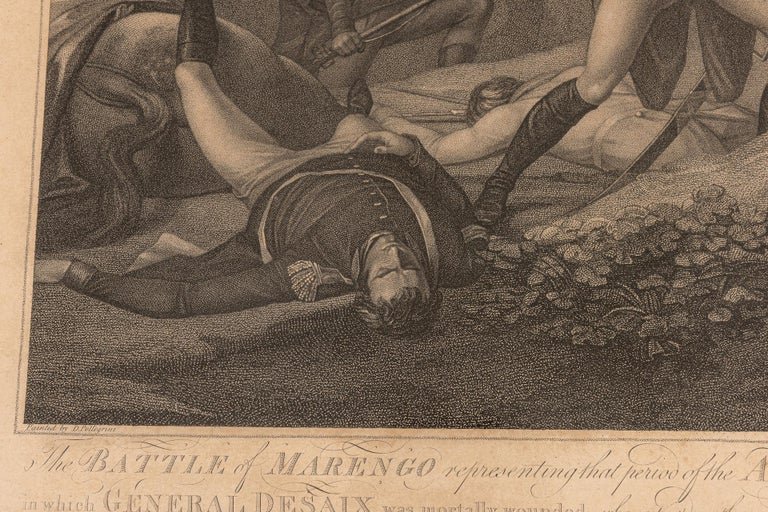 Antica stampa incorniciata della battaglia di Marengo.-photo-5