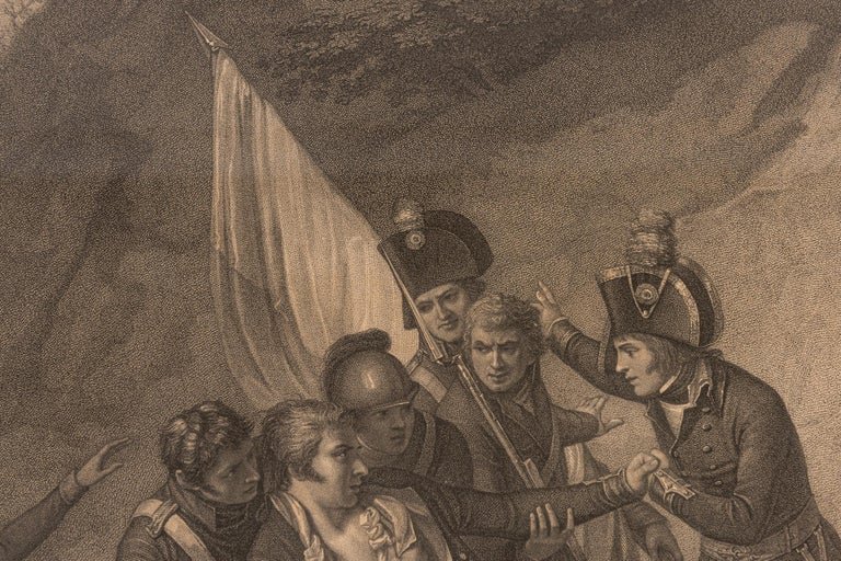 Antica stampa incorniciata della battaglia di Marengo.-photo-7