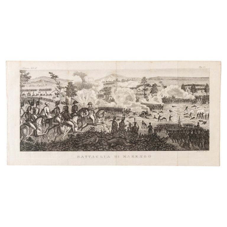 Vecchia incisione della battaglia di Marengo (14 giugno 1800)
