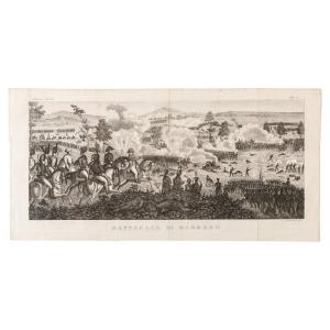 Vecchia incisione della battaglia di Marengo (14 giugno 1800)