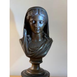 Eugène Antoine Aizelin - Bust Of A Young Girl