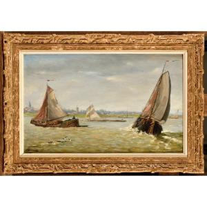 Marine Painting Hsp XIX Signed Hendrick Lodewijk Permeke