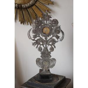Reliquary In Repoussé Silver Metal