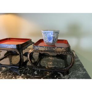 Japan, 19th Century: Two Small Lacquer Tea Tables