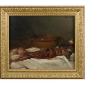 19th/20th Century: Still Life With Rabbit By Emile Boulard