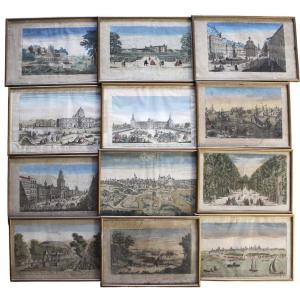 18th Century: 14 Framed Optical Views 