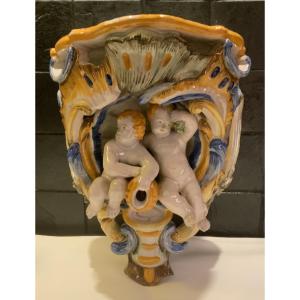 20th Century: Ceramic Wall Shelf.