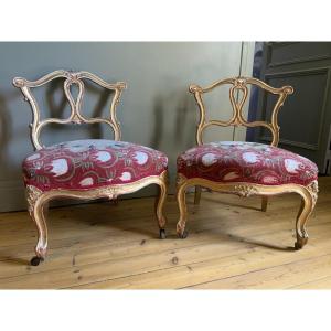 19th Century: A Pair Of Napoleon III Armchairs
