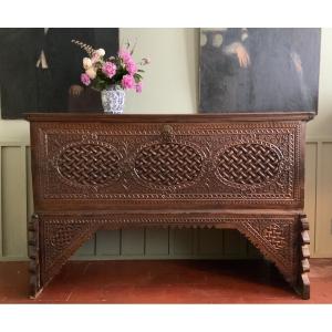 Circa 1900: An Important Syrian Walnut Chest 