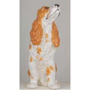 20th Century: Large Italian Ceramic Dog 