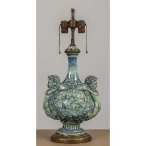 19th Century: Lamp Base In The Savona Style