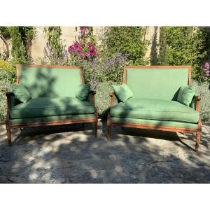 18th Century: A Pair Of Large Bergères
