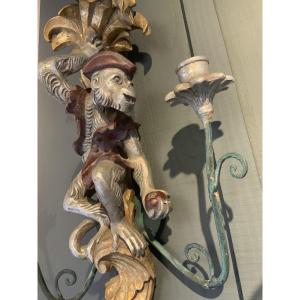 Circa 1960: Monkey Sconce