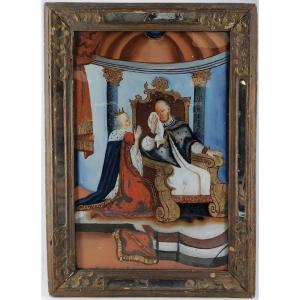 18th Century: A Painting Under Eglomized Glass