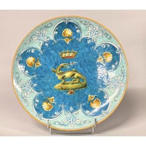 20th Century: A Circular Dish Signed Gaston Bruneau Balon