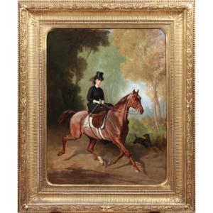 Adam Emil ( 1843-1924) Henriette , Princess Of Liechtenstein, Riding An Amazon