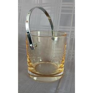 Daum - Amber Crystal Ice Bucket In Its Original Box (new)