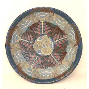 Art Deco Fruit Bowl Featuring The Pope's Coins, Made Of Revernay Ceramic