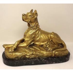 Dog  Bronze By Thomas Cartier (1879-1943)