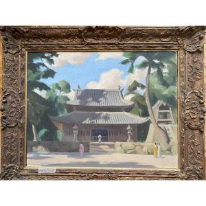 Albert Vauquelin The Kanzeon-ji Buddhist Temple In Dazaifu Japan 1930 Japan Fukuoka