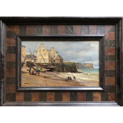André Giroux «arromanches, Beach (normandy) », Oil On Canvas