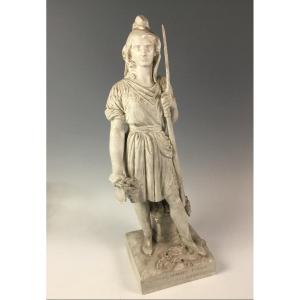 David d'Angers Plaster Sculpture Liberty Marianne With Bayonet Revolution 1830
