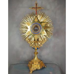 Monstrance Monstrance Golden Brass And Enamels