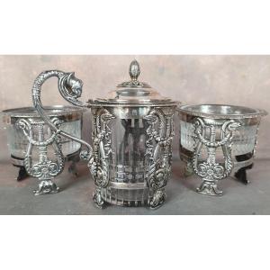 Solid Silver Mustard And Salt Shakers Set For Old Man Bruel Jean-françois