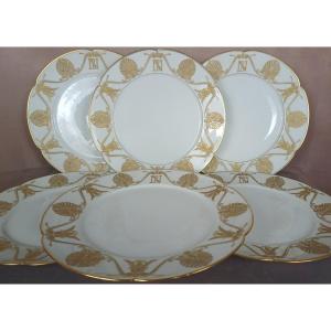 Service Of 6 Paris Porcelain Plates Paul Blot Paris Et Jean Pouyat Limoges
