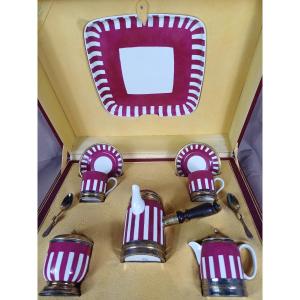 Selfish Coffee Service Sevres Porcelain And Solid Silver