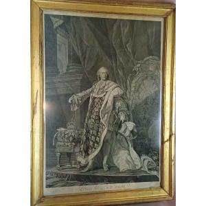 Portrait Of Louis XV After Vanloo Engraved By Cathelin