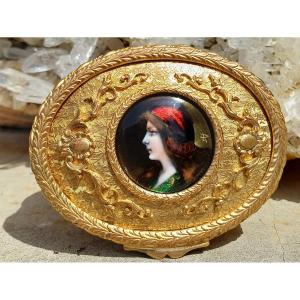 Gilded Bronze Box With Limoges Enamels