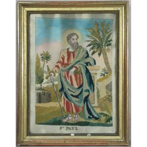 St Paul Silk And Gold Embroidery Tapestry